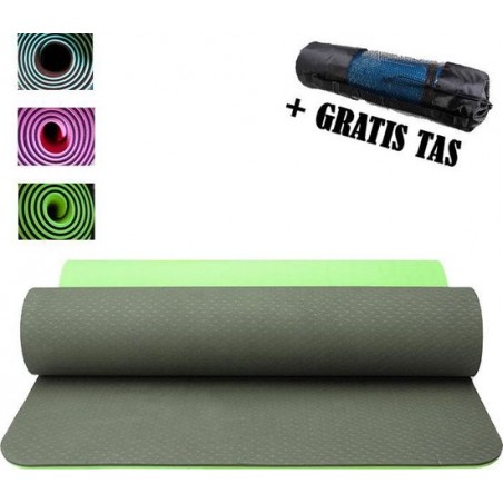Yogamat TPE Antislip - 183 x 80 x 6 - Groen