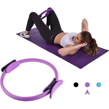 Pilates en Yoga Ring - Resistance/Stretch/Sport/Fitness band - Beentrainer - Heuptrainer - Weerstandsband - Ø 38 cm - Paars