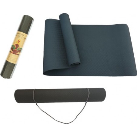 Yogamat - TPE - Eco Friendly - Non Slip - 183 x 61 x 0.6 cm - Zwart