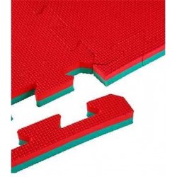 Bruce Lee Karate puzzel mat 2 cm rood/groen