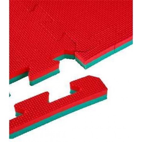 Bruce Lee Karate puzzel mat 2 cm rood/groen