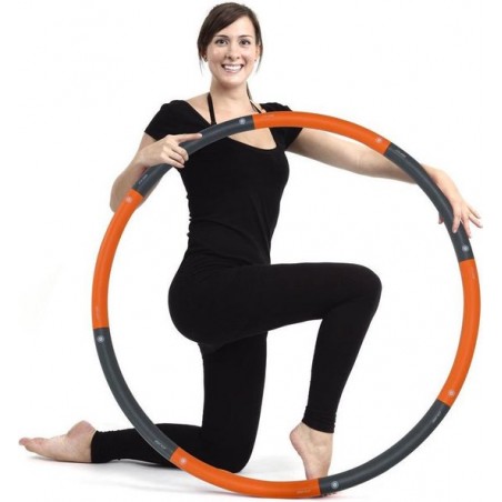 Weight hoop New Style - Fitness Hoelahoep - 1.8 kg - Ø 100 cm - Oranje/Grijs