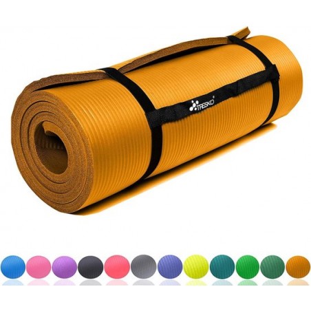Sens Design Yogamat - Fitnessmat - 185x60 cm - 1,5 cm dik - Oranje