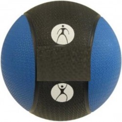 Medicine Ball - Rubber 5 kg. - 2 color - Blauw Zwart  Top Kwaliteit