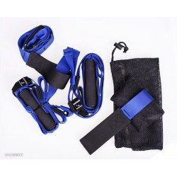 KIMO DIRECT TRX Fitness Suspension Trainer Blauw met draagtas - Full Body workout - Crossfit - BASIC Edition