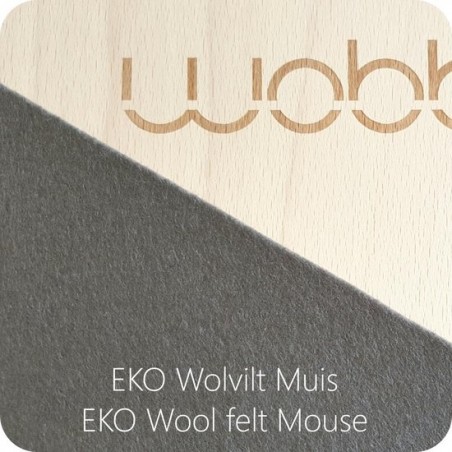 Wobbel XL Original Blank Gelakt met Vilt -  Muis