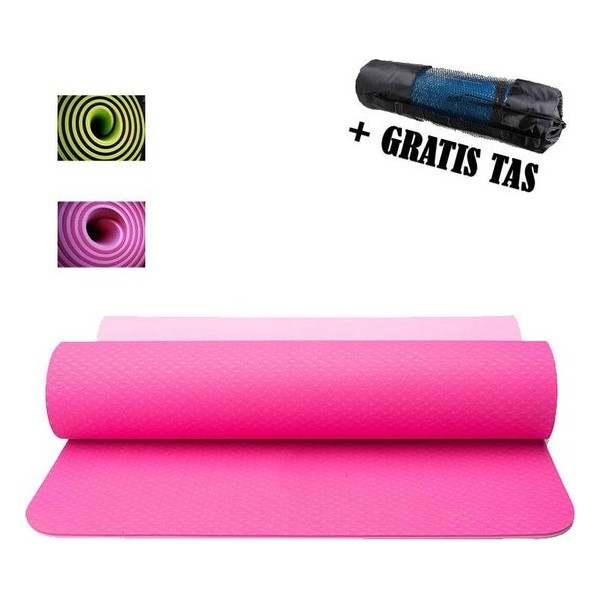 Yogamat TPE Antislip - 183 x 61 x 8 - Roze