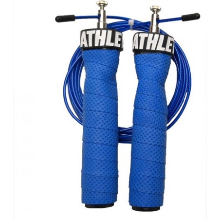 ATHLETIX® Premium Springtouw met Kogellagers - met Draagtas & Extra Kabel - Speedrope - 3m - Blauw
