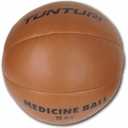 Tunturi  Medicine Ball - Medicijnbal - Crossfit ball - 5 kg - Bruin kunstleder