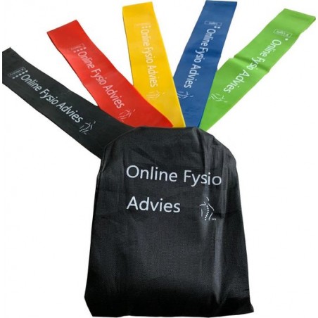 Online Fysio Advies - weerstandsbanden - set van 5 - mini - inclusief gratis online fysio advies
