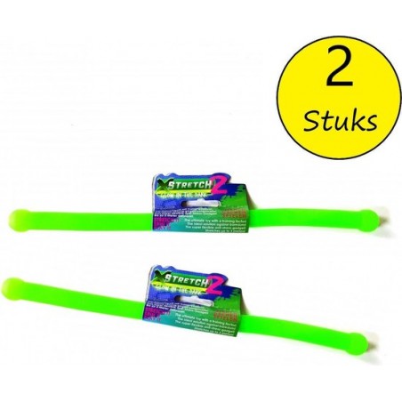 xStretch -Glow in The Dark Stretch stick 2 Stuks – Stress Speelgoed –  Groen