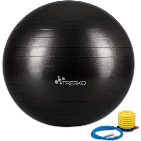 Fitnessbal met pomp - diameter 65 cm - Zwart