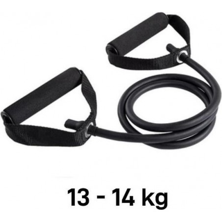 Fitness band - Fitness elastiek - Weerstandstube - Weerstandsband - Zwart - 13 KG - 14 KG - 120cm