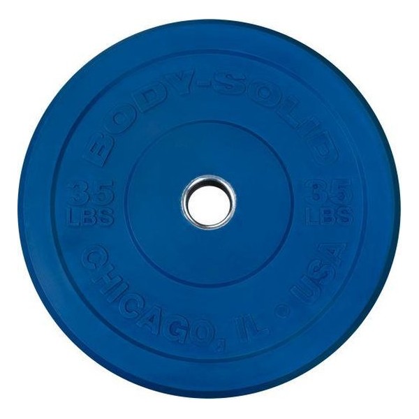 Body-Solid Chicago Extreme Gekleurde Olympische Bumper Plates OBPXCK - 20 kg Blauw