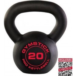 Gymstick Pro Neopreen Kettlebell - Zwart - Met Online Trainingsvideo's - 20 kg