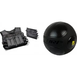 Tunturi - Fitness Set - Slam ball 5 kg - Gewichtvest - Weight Vest 10 kg - Verstelbaar