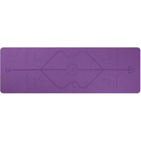 FitBody Yoga Mat Met Positie Lijn - paars