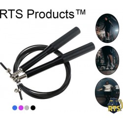 RTS Products™ - aluminium springtouw - speedrope - fit - crossfit - boxing - fitness - ZWART - kogellager - grip - bodybuilding
