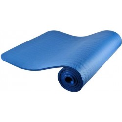 Fitness mat - Pilates - Blauw- 10 mm - met draagriem