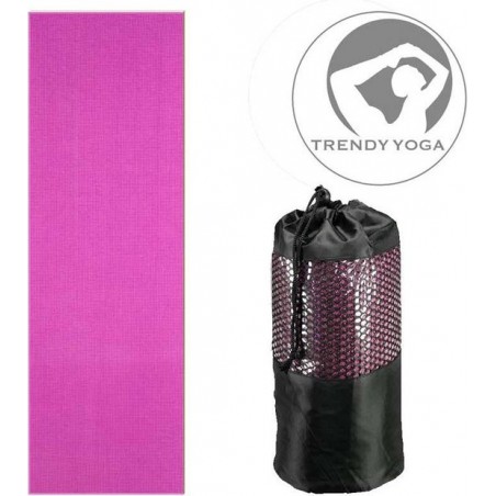 Trendy Yogamat Toalha Handdoek - wasbaar - 183 cm lang x 63 cm breed x 2 mm dik - Violet - incl. draagtas