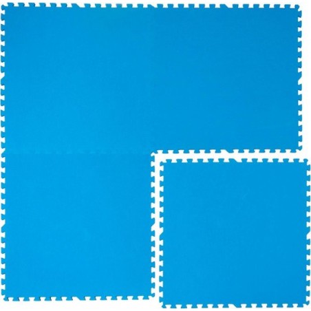 Zwembadmat Vloerbescherming Tegels Matten 81x81 cm Blauwe puzzelmatten