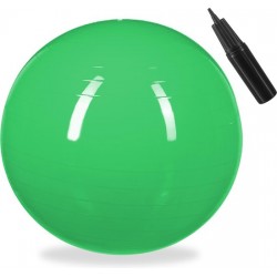 relaxdays fitnessbal 55 cm - met pompje - gymbal - zitbal - yogabal - pilatesbal - PVC groen