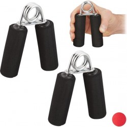 relaxdays knijphalter - set van 2 stuks - handknijper - handtraining - handtrainer - 40 kg zwart