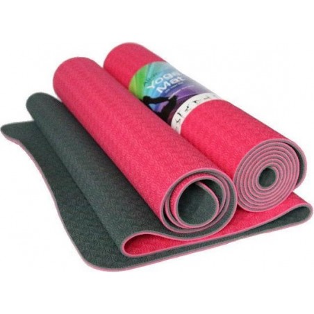 Yogastyles Yogamat TPE Standaard Roze/Grijs