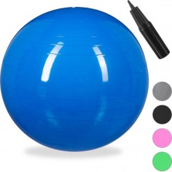 relaxdays fitnessbal 85 cm - gymbal - zitbal - yogabal  pilatesbal - voor op kantoor - PVC blauw