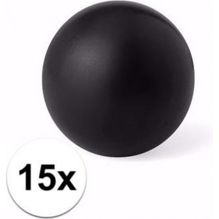 15 zwarte anti stressballetjes 6 cm - stressbal