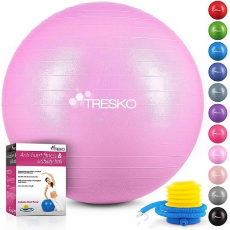 Fitnessbal met pomp - diameter 65 cm - PrincessPink