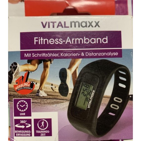 VitalMaxx Fitness tracker Black - Stappen, Calorieverbruik, Afstand en Trainingstijd -