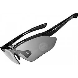 Falkann Basics fietsbril / sportbril set zwart 5 glazen inc. gepolariseerde