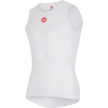 Castelli Pro Issue Sleeveless  Fietsshirt - Maat L  - Mannen - wit/rood