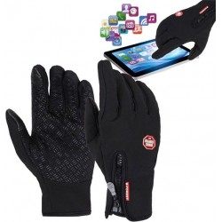 Fietshandschoenen Winter Met Touch Tip Gloves - Anti-Slip - Touchscreen Sport Handschoenen - Dames / Heren - Zwart - Small