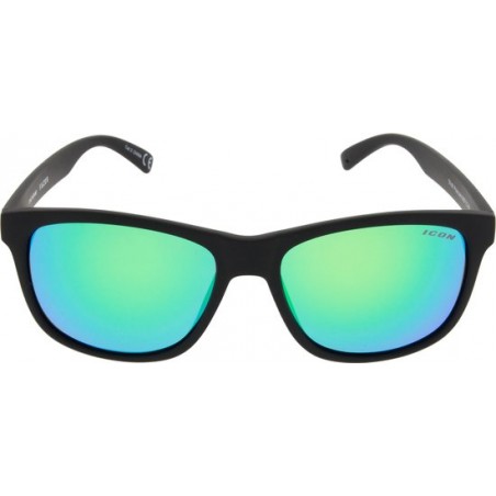 ICON Sport Zonnebril FAZER - Mat zwart montuur - Groen / blauw spiegelende glazen - GEPOLARISEERD