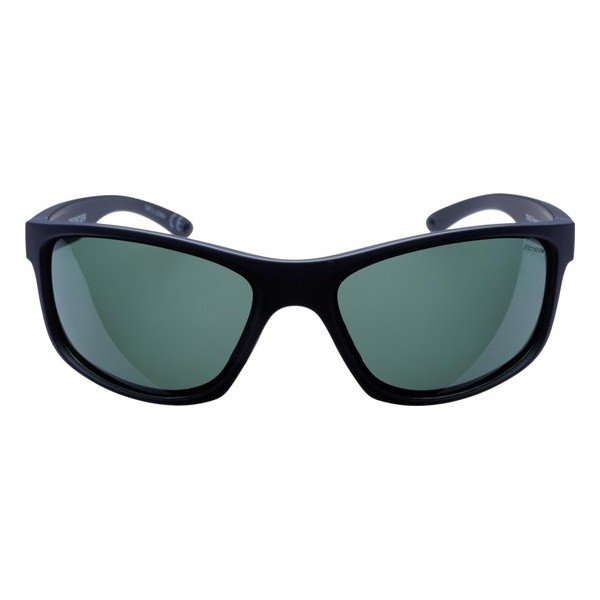 ICON Sport Zonnebril FRONTIER - Zwart montuur met rubber finish - Groene glazen - GEPOLARISEERD