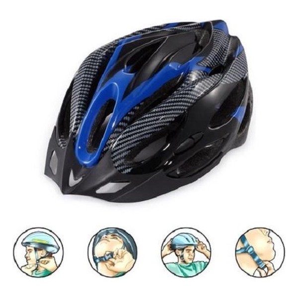 Lichtgewicht unisex fiets helm voor ATB, wielrenners en andere buitensporten blauw