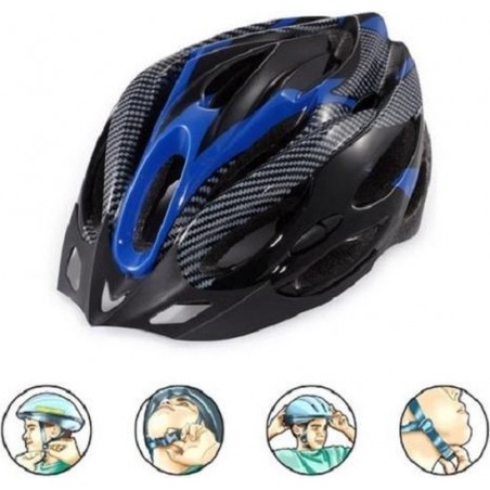 Lichtgewicht unisex fiets helm voor ATB, wielrenners en andere buitensporten blauw