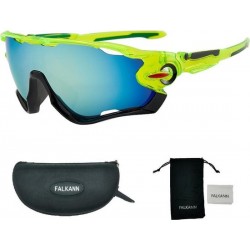 Fietsbril Met Luxe Hoes - Sportbril - Zonnebril - UV bescherming- lime
