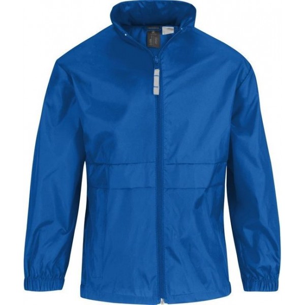 Regenkleding voor jongens/meisjes kobaltblauw - Sirocco windjas/regenjas voor kinderen 9-11 jaar (134/146) kobalt
