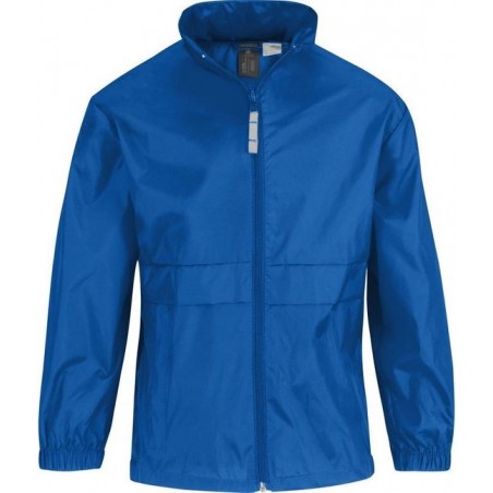 Regenkleding voor jongens/meisjes kobaltblauw - Sirocco windjas/regenjas voor kinderen 9-11 jaar (134/146) kobalt