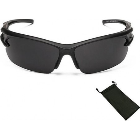 ⭐⭐⭐⭐⭐ Premium Fiets Zonnebril Heren - Fietsbril Heren - Bril Voor Wielrennen - Zwart - Stootvast - Inclusief Bewaarzakje