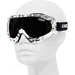 Crossbril voor kinderen met UV-bescherming | Veiliigheidsbril voor minicrosser, kinderquad, pocketbike | Skiebril | Zwart/wit