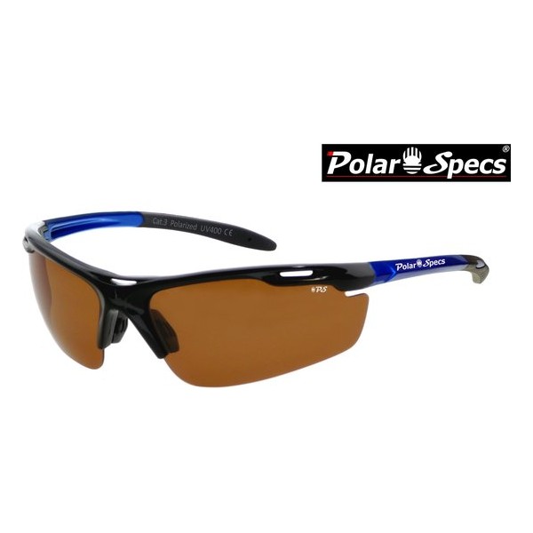 Polar Specs® Polariserende Zonnebril Velocity Sport PS9041 – Metallic Blue Frame – Polarized Brown – Medium – Unisex