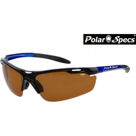 Polar Specs® Polariserende Zonnebril Velocity Sport PS9041 – Metallic Blue Frame – Polarized Brown – Medium – Unisex