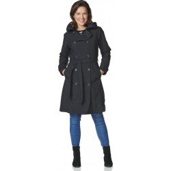Bowie trench coat black with zipperclosure -S