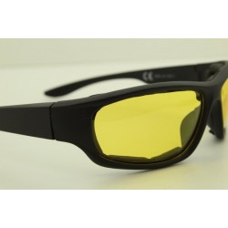 Sport - Nachtbril met zwart montuur en geel glas.  P-32024. GEPOLARISEERD.