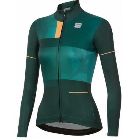 Sportful Fietsshirt - Maat XL  - Vrouwen - donkergroen/groen/geel