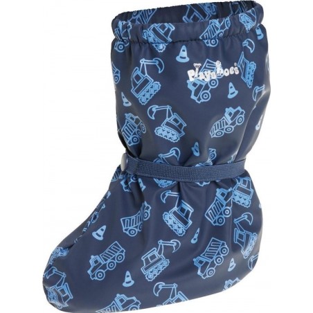 Playshoes - Waterdichte overschoenen met fleece voering - Bouwplaats - Donkerblauw - maat S (size 22)